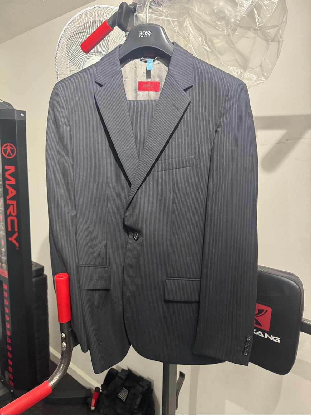 Hugo Boss Men's Dark Navy Pinstripe Suit Jacket & Pants